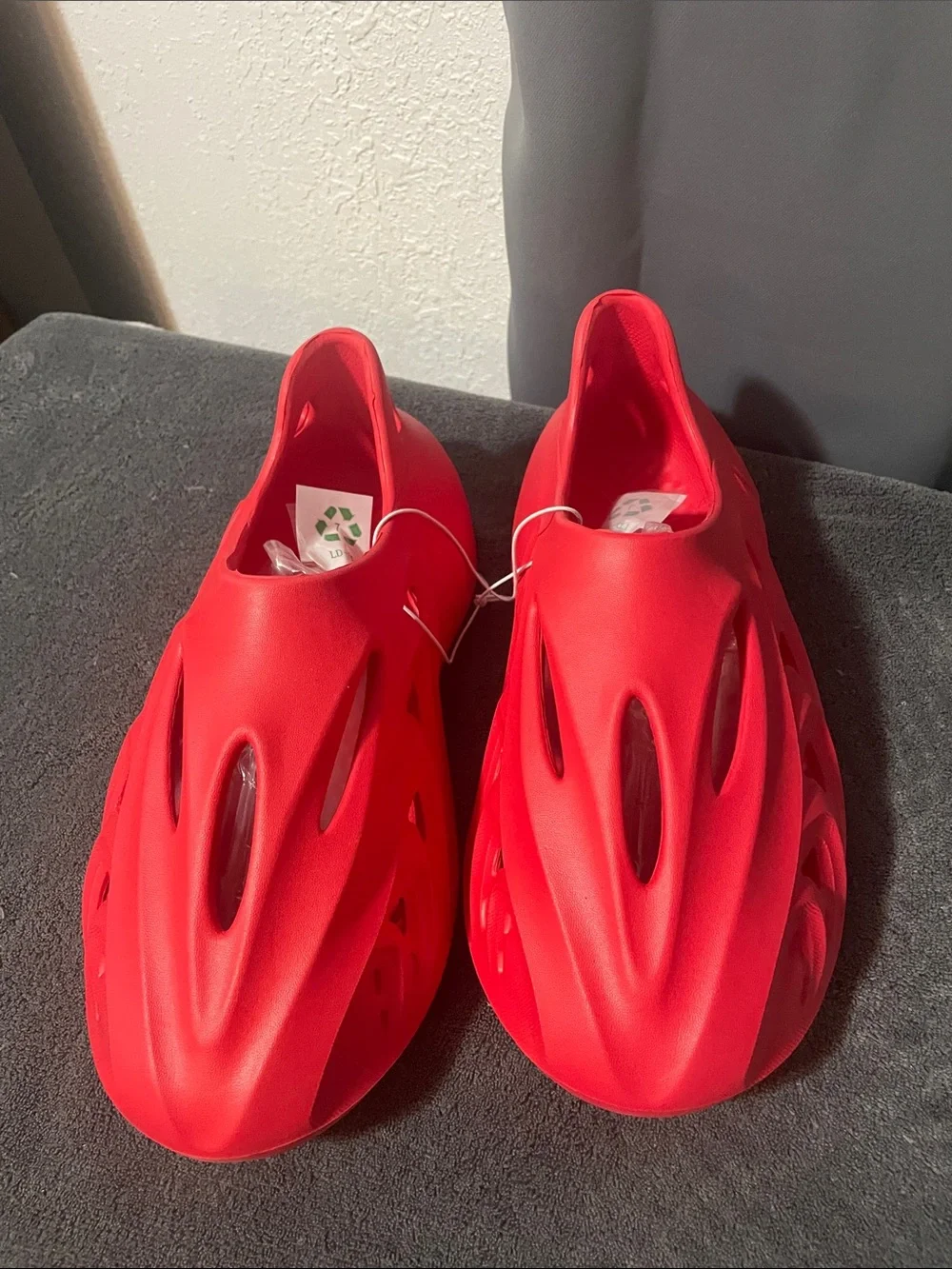 Men's Red Slip-On Foam Sandals - Lightweight Ventilated Design NWOT
